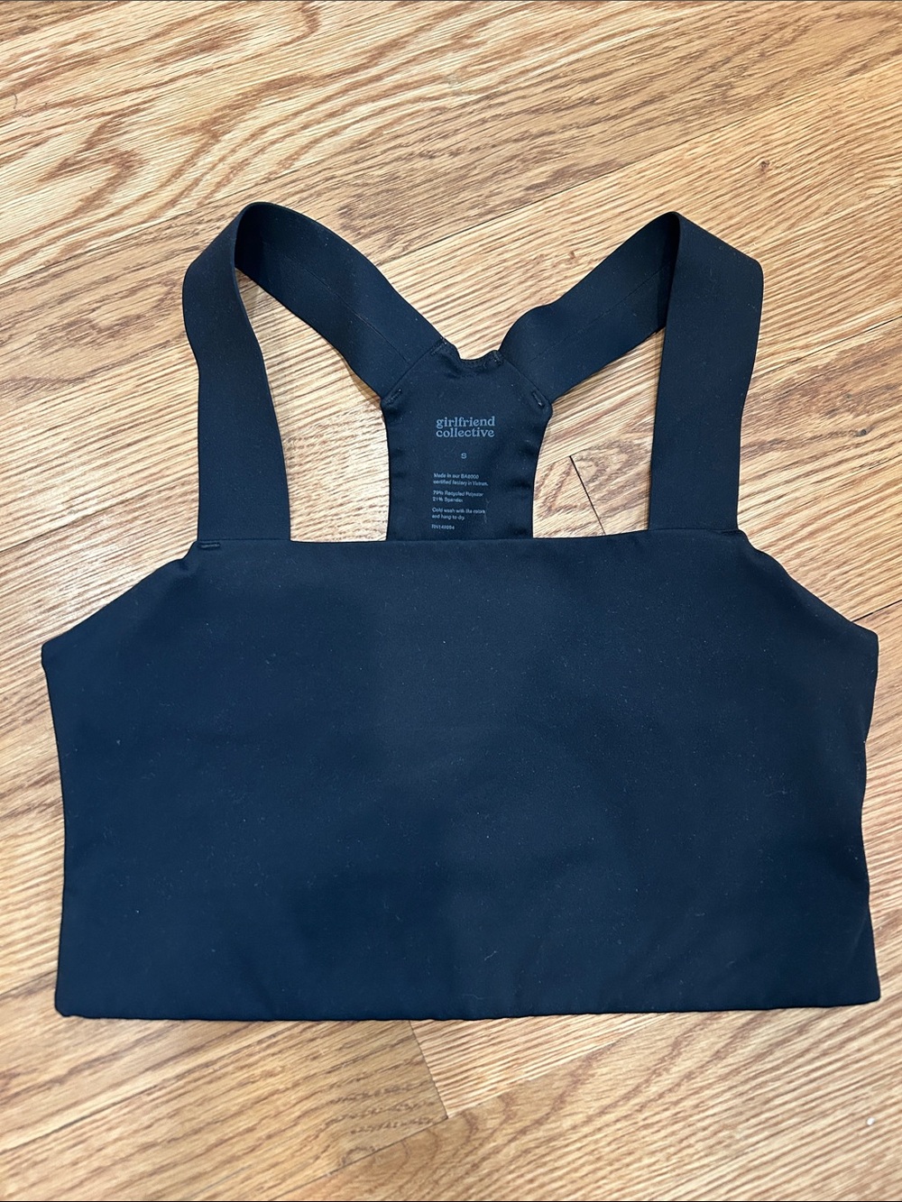 girlfriend collective Black Racerback Sports Bra